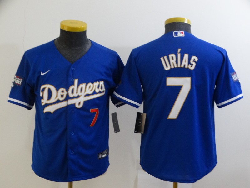 2021 youth Los Angeles Dodgers #7 Urias Blue Game 2021 Nike MLB Jersey